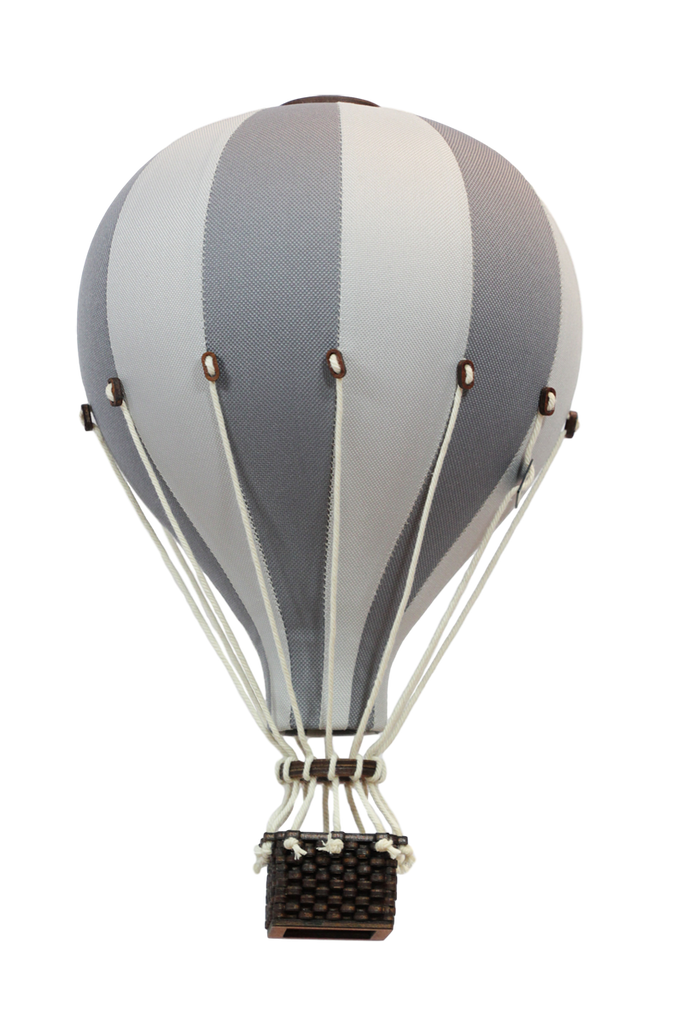 Grey and White inflatable hot air balloon - medium