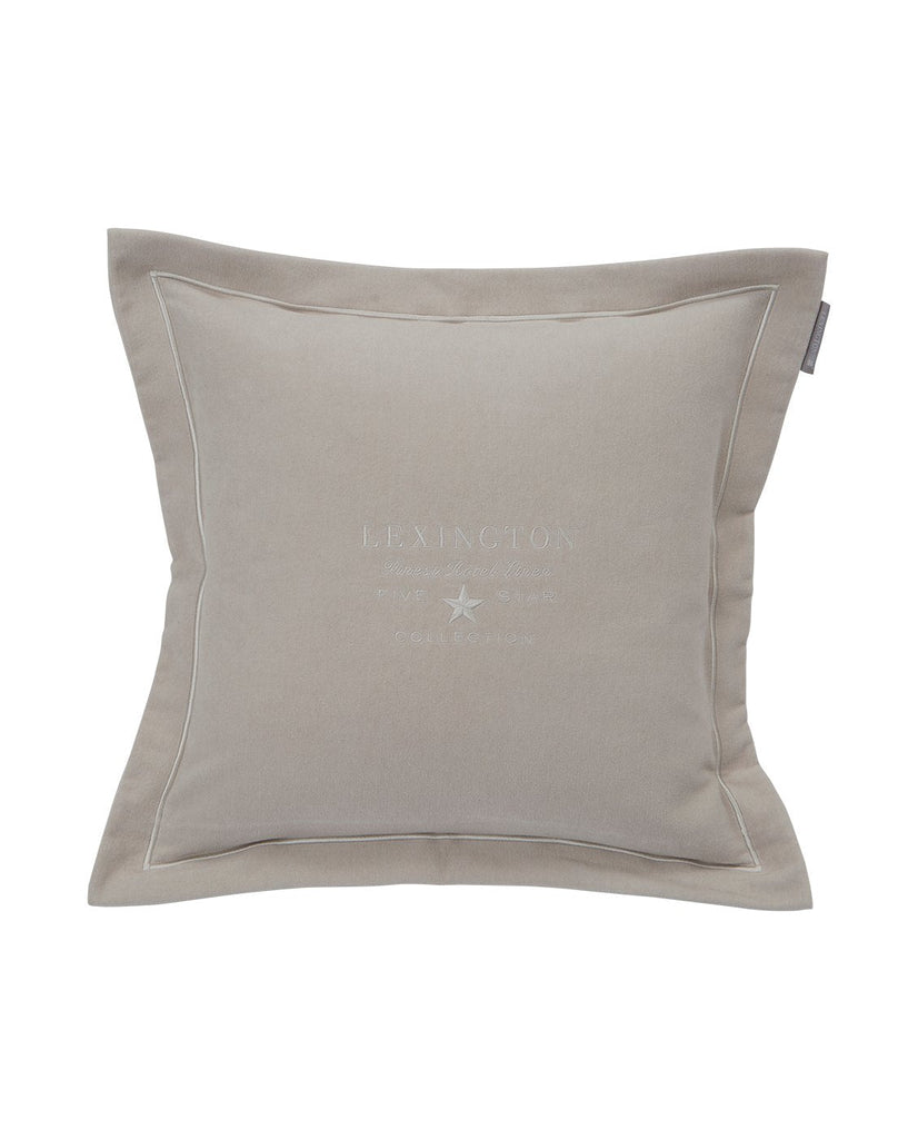 Lexington Embroidered Velvet Sham Cushion Cover - Beige