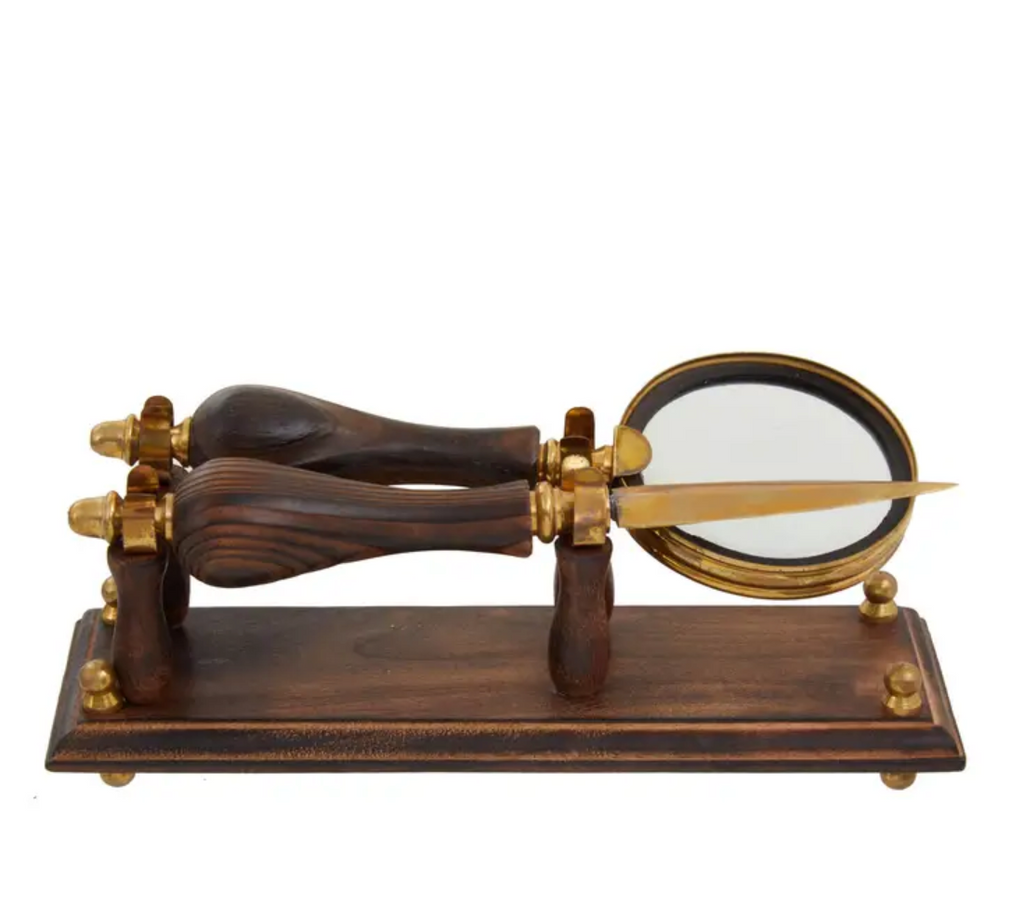 Brown Wood Magnifier Letter Opener