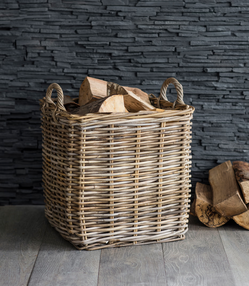 large rattan square basket