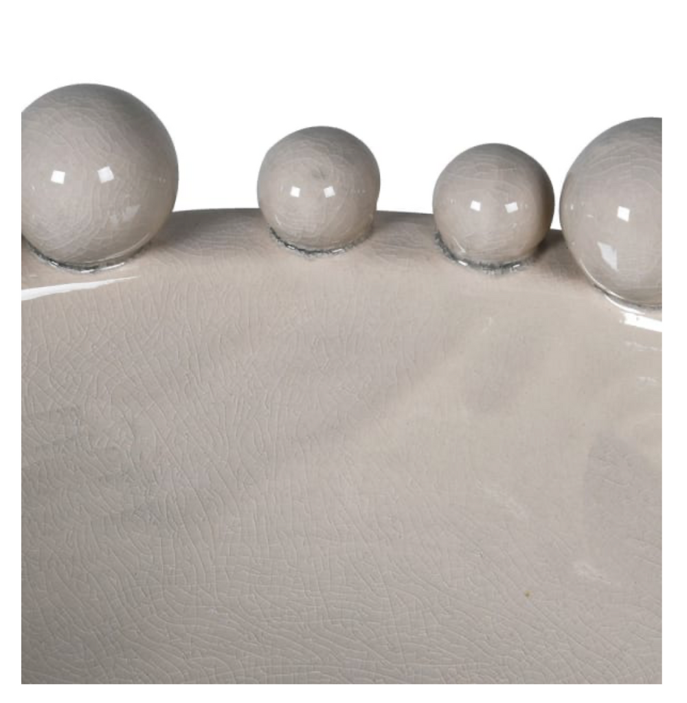 Cream Bobble Edged Decorative Bowl – Textured Ceramic Accent Piece