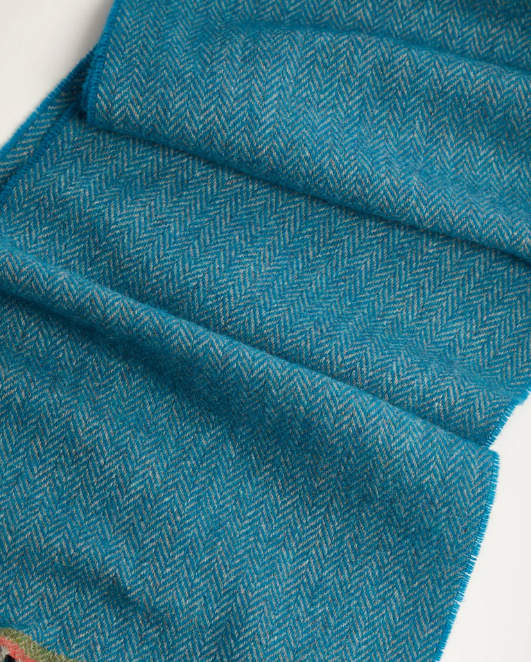 
Foxford Blue Herringbone Lambswool Scarf
