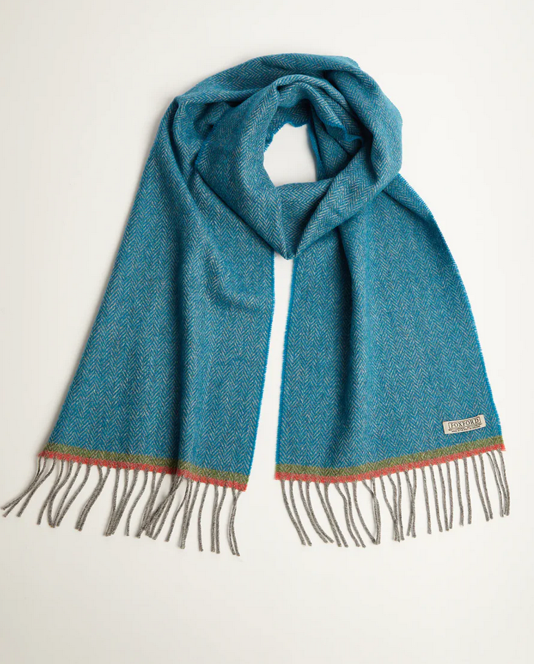 
Foxford Blue Herringbone Lambswool Scarf
