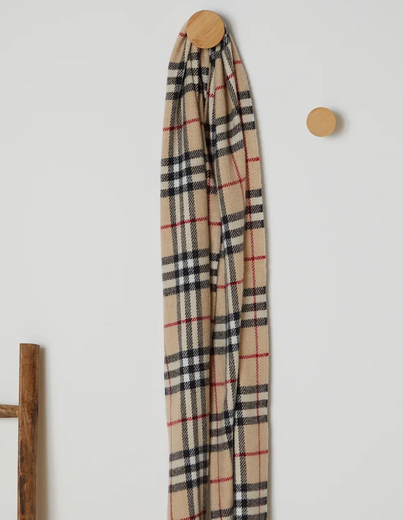 
Foxford Fawn Check Lambswool Scarf
