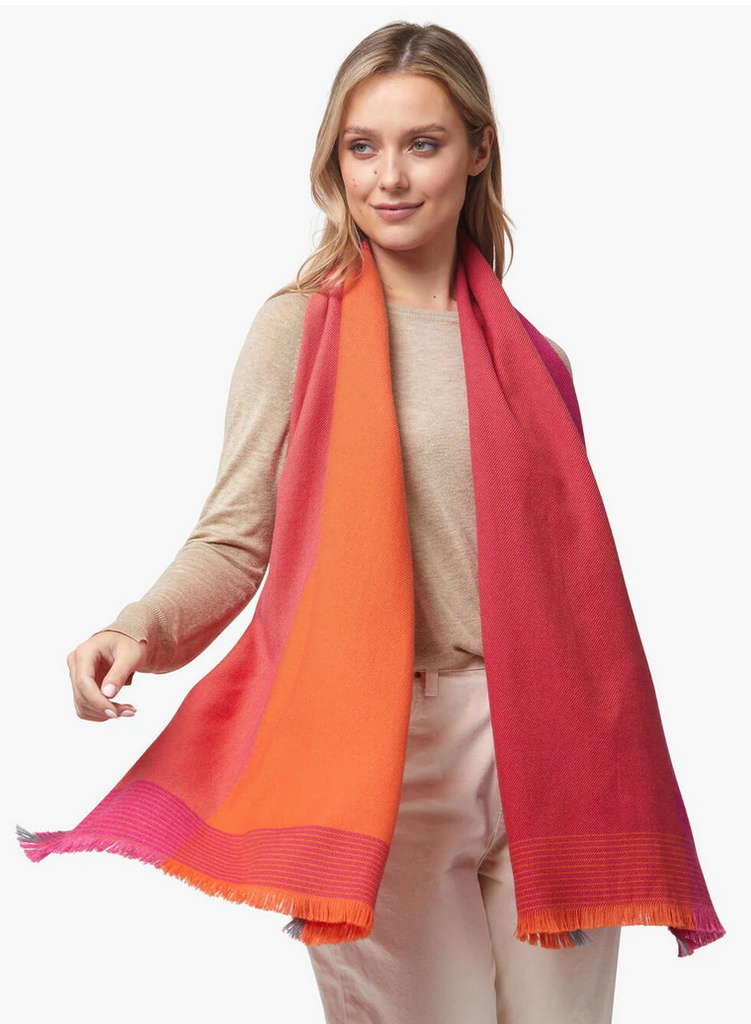 
Foxford Orange And Pink Merino Wool Scarf
