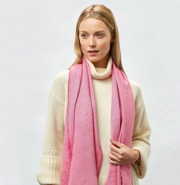 
Foxford Pink Twill Merino Wool Scarf
