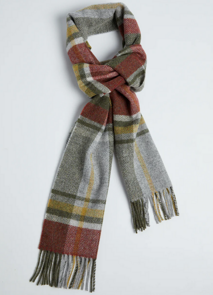 
Foxford Rust and Green Tartan Lambswool Scarf
