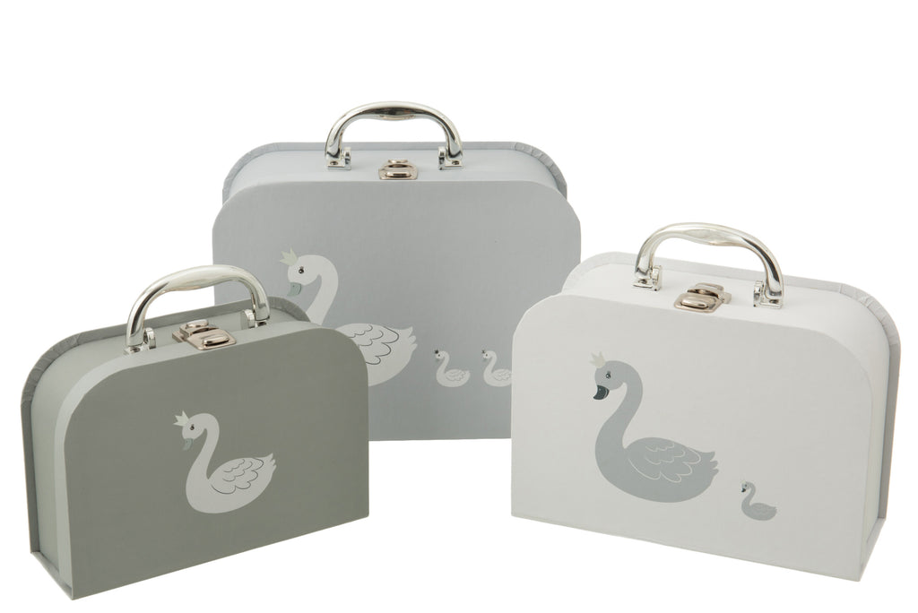 Kids Swan Suitcases - set of 3