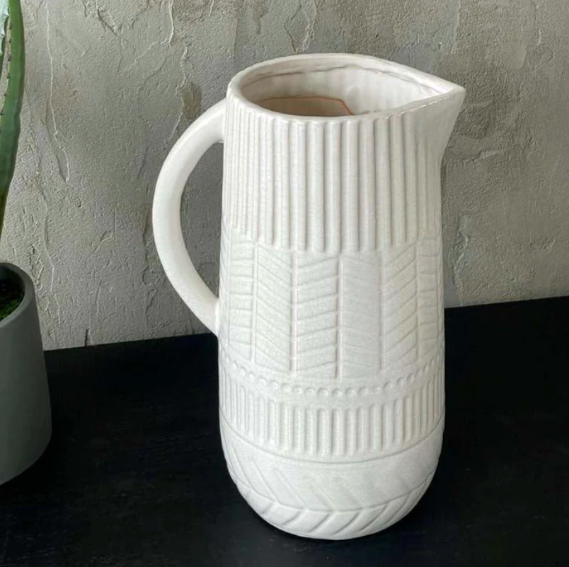 Large White Ceramic Décor Jug