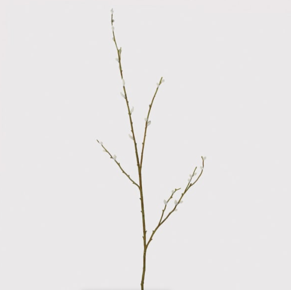 Natural Pussy Willow Stem – Artificial Branch for Rustic Home Styling