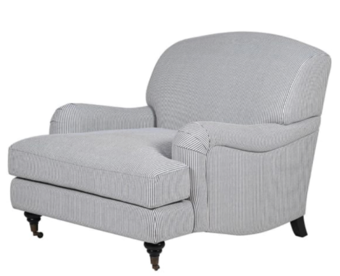 Striped blue and white occasional chair