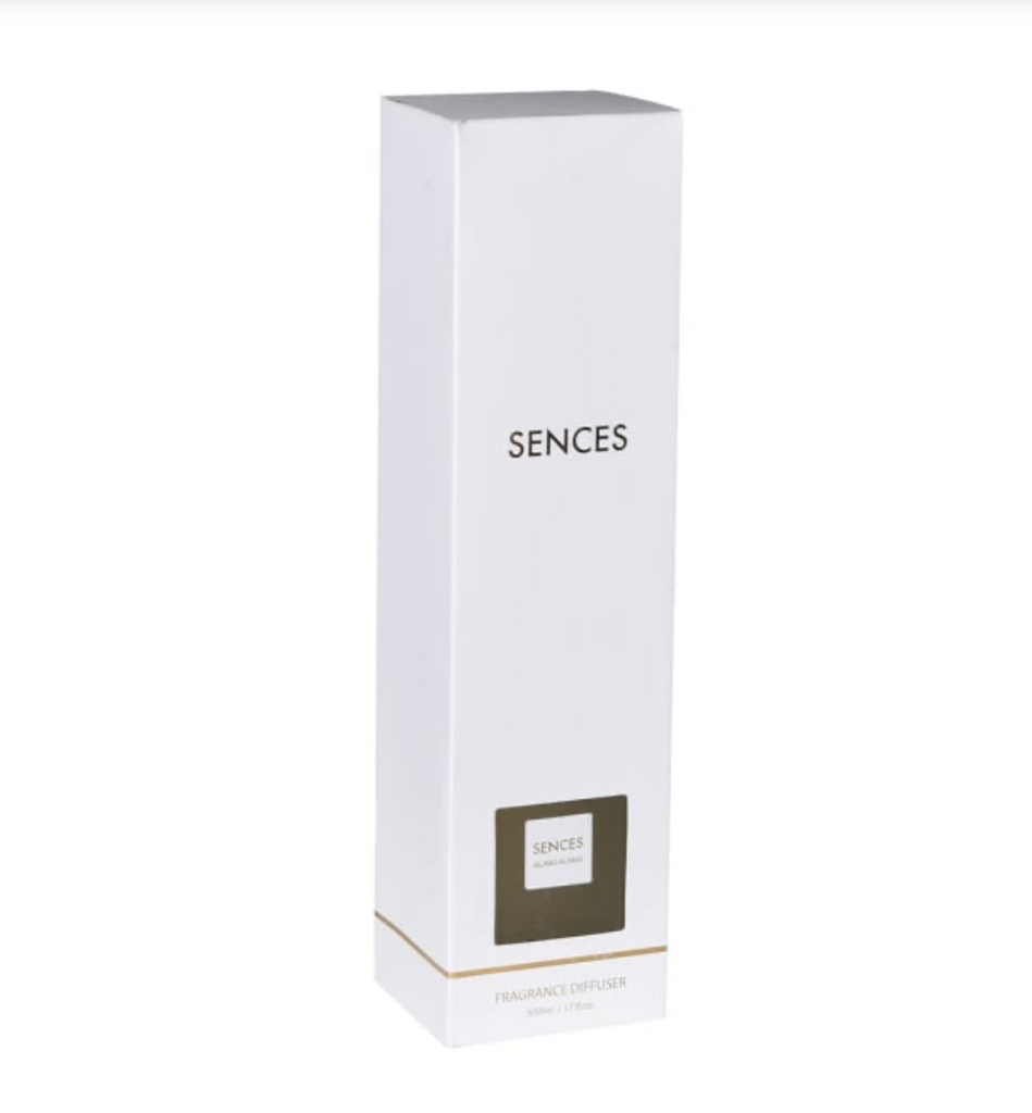 White box with 'SENCES' branding on a white background