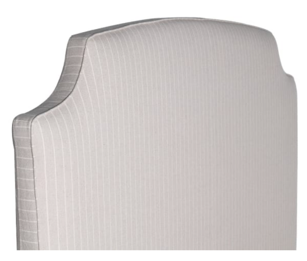 Gray textured headboard on a white background