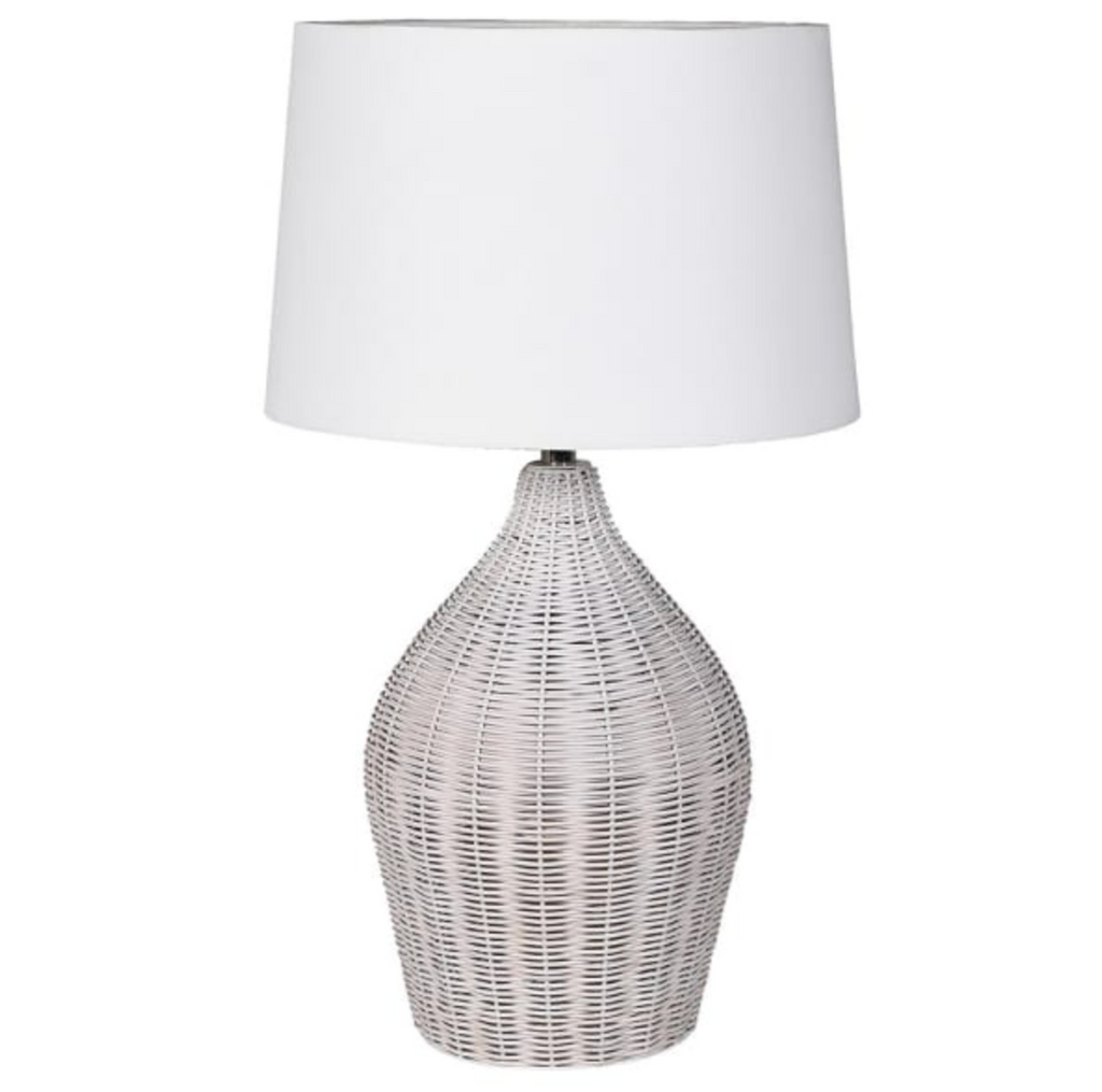 Whitford White Rattan Table Lamp