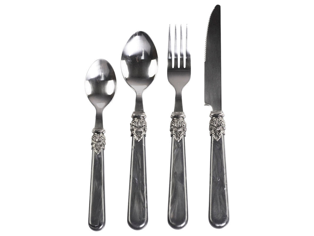 Antique Coal Mother of Peal Cutlery Set - 4 place settings