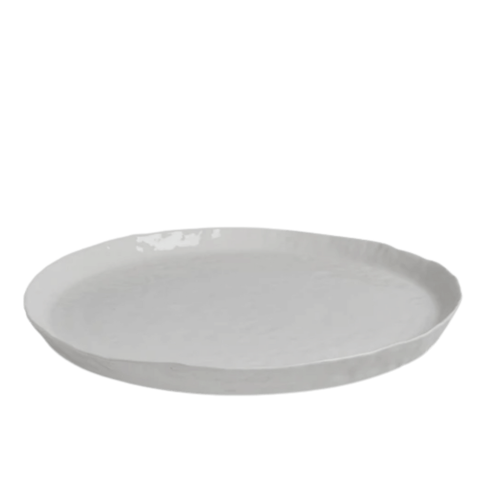 Artisan White Ceramic Serving Platter - Extra Large