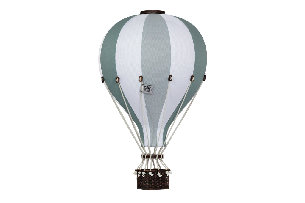 Forest Green and white inflatable hot air balloon