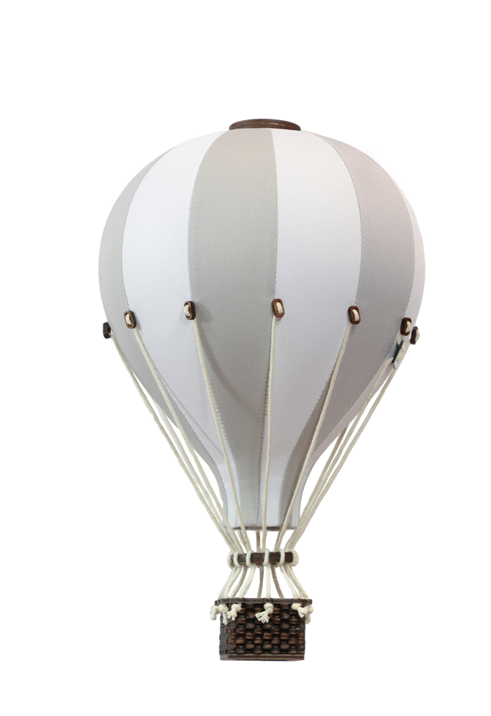 Grey and white inflatable hot air balloon