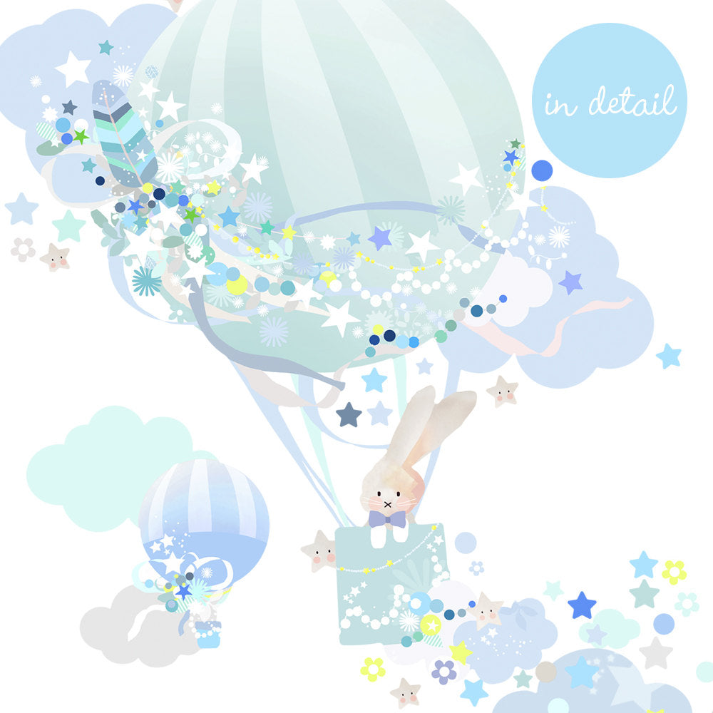 Hot Air Balloon Wall Stickers - Blue