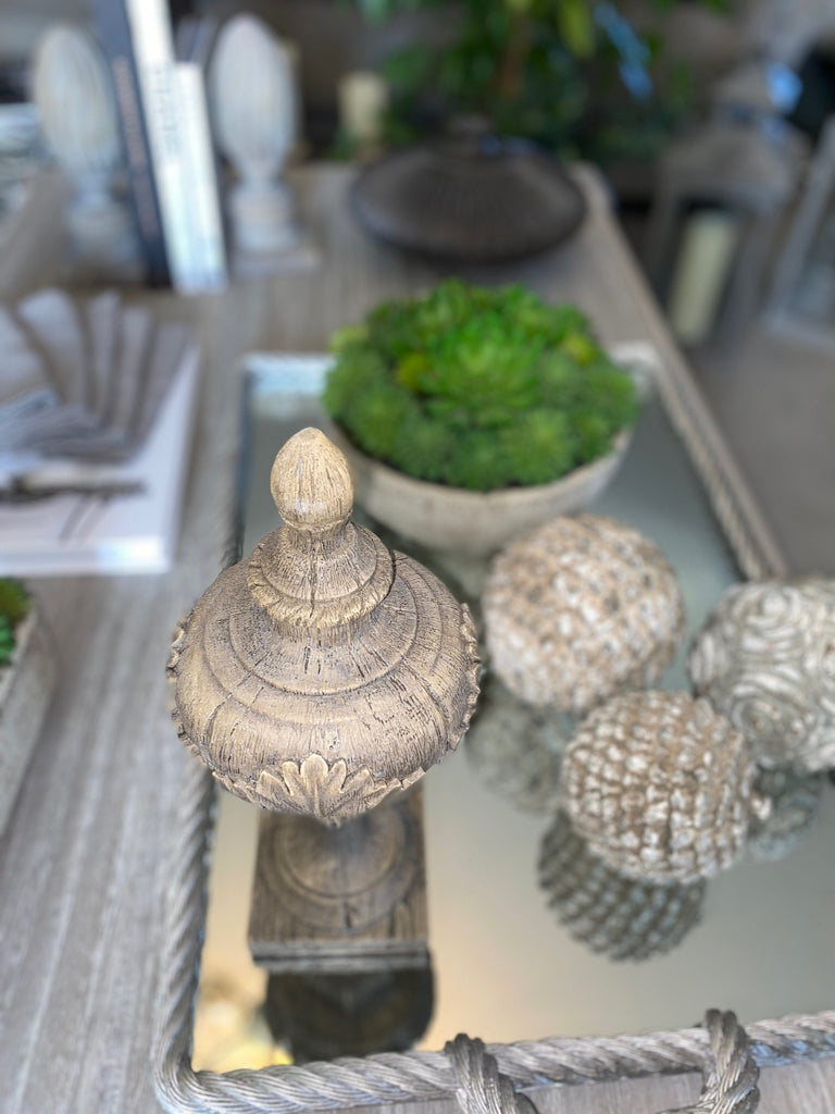 Decorative Stone Pine Cone - Medium - Willow and Grey Interiors