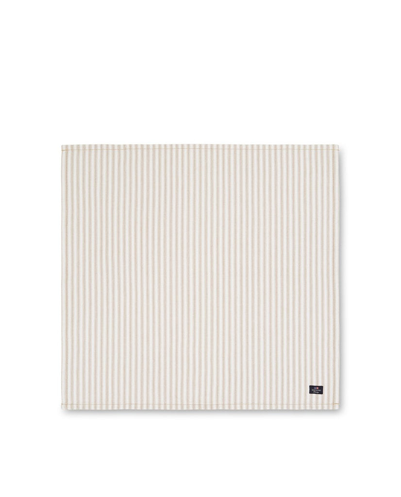 Icons Cotton Herringbone Striped Napkin, Beige/White