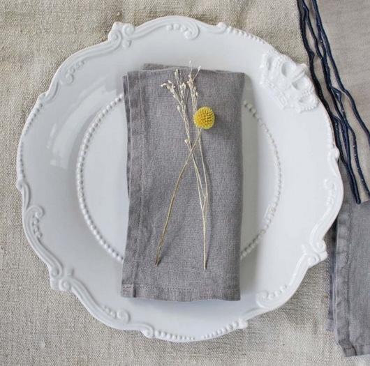 Light Grey Linen Napkin - Willow and Grey Interiors