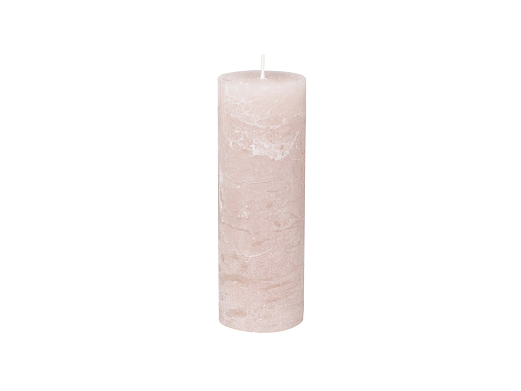 Macon Rustic Pillar Candle - Dusty Rose