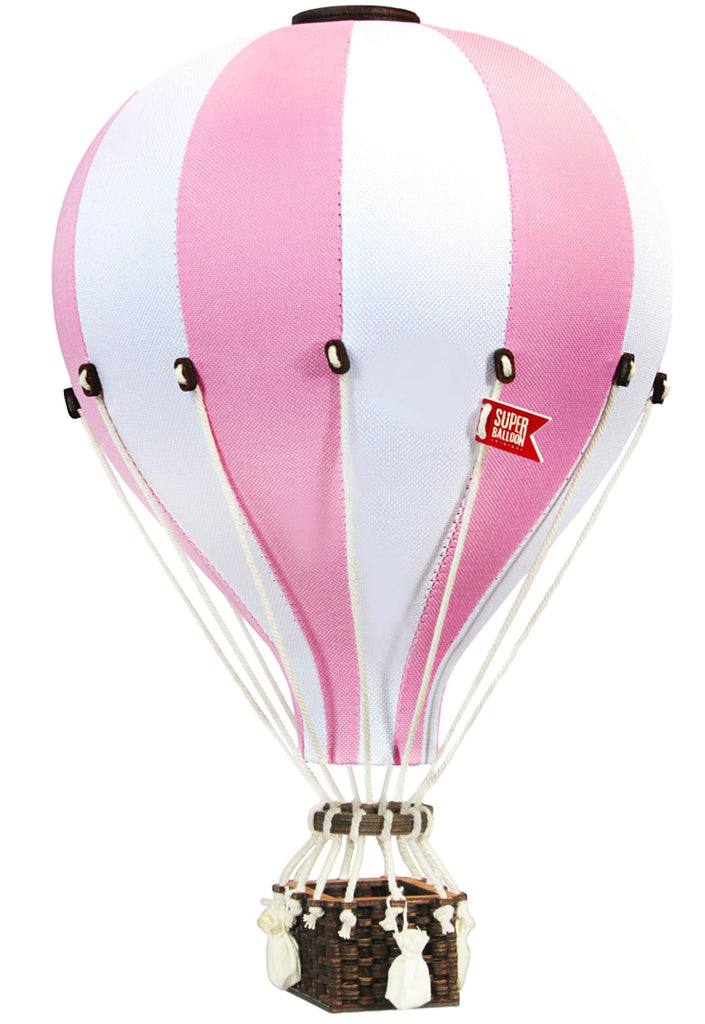 Pink and White inflatable hot air balloon -  Large