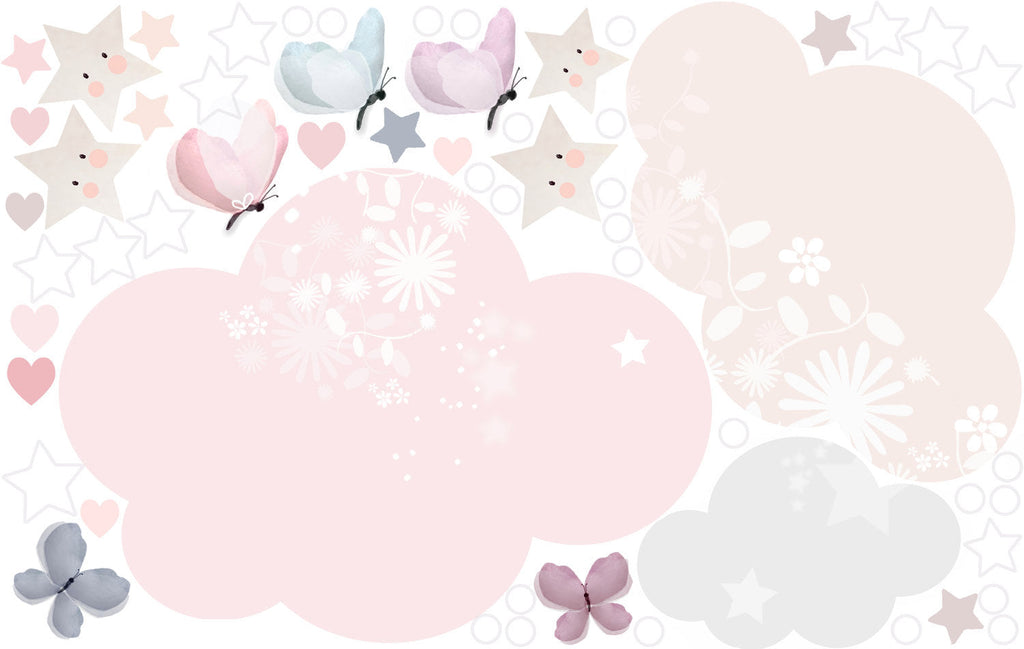 Extra Sheet Sleepy Moon Wall Stickers - Pink