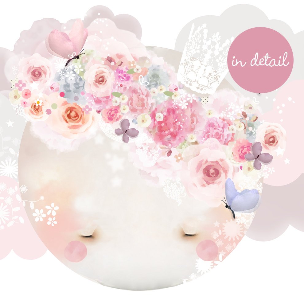 Sleepy Moon Wall Stickers - Pink