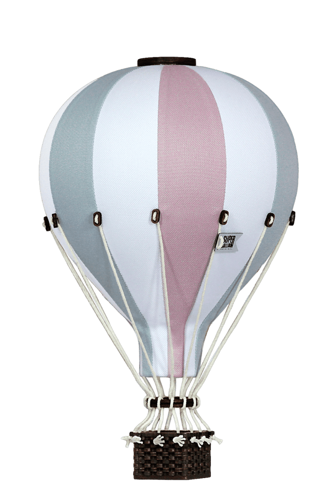 Pink, Grey And White Inflatable Hot Air Balloon - Medium