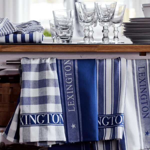 Icons Cotton Jacquard Star Kitchen Towel - Blue / White