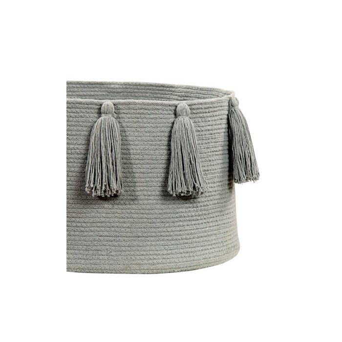 Tassel Basket - Light Grey
